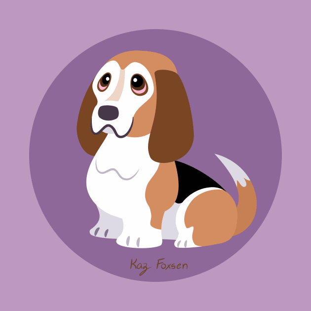 Vernie the Cute Basset Hound Dog by Kaz_Foxsen