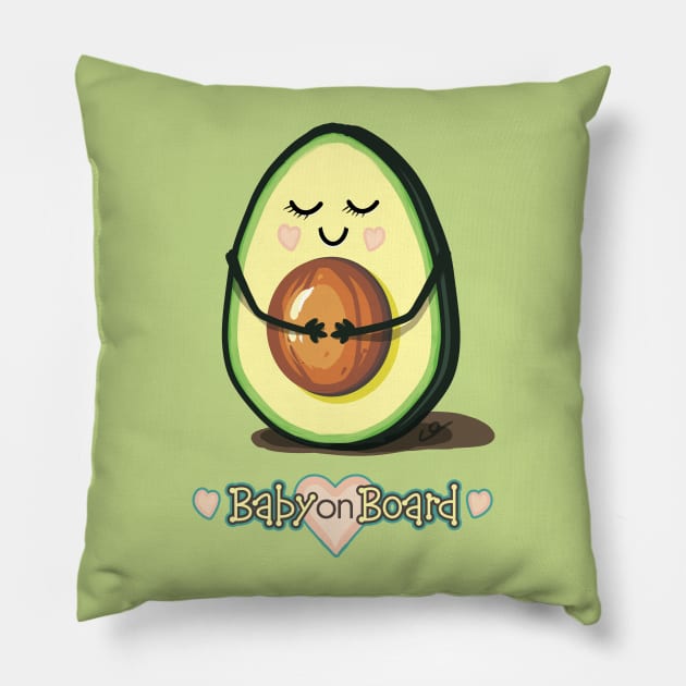 Baby on Board Avocado Mama Pillow by ElephantShoe