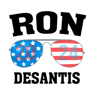 Ron DeSantis for President 2024 Election Proud Republican Conservative American Vote Red - Flag Sunglasses Illustration T-Shirt