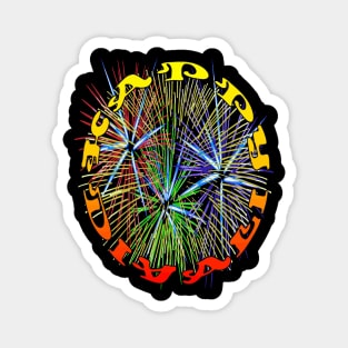 Happy Diwali Light Up The World With Fireworks Red and Yellow Magnet