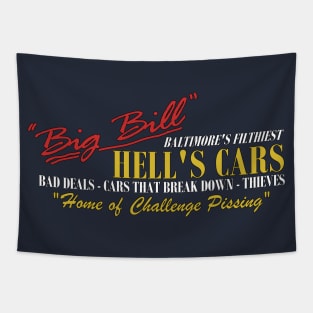 Big Bill Hell's Cars - Classic Car Meme Tapestry