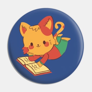Book and cat Pin