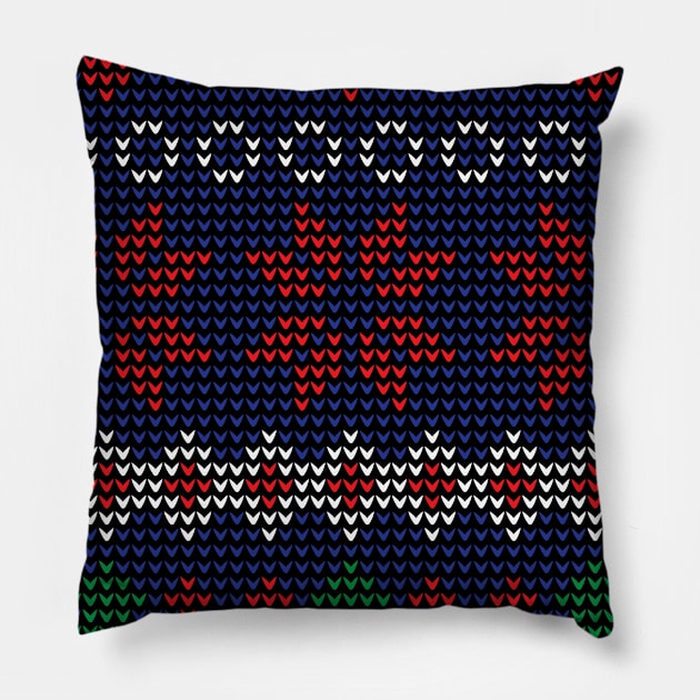 Ugly Christmas Sweater Style Funny T-Shirt Pillow by DRISSI