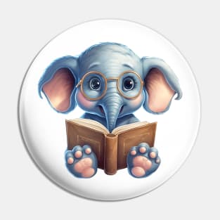 Elephant with Book Pin