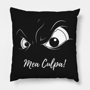 Mea Culpa Naughty Shirt Latin Proverb I Am Guilty Evil Look Pillow