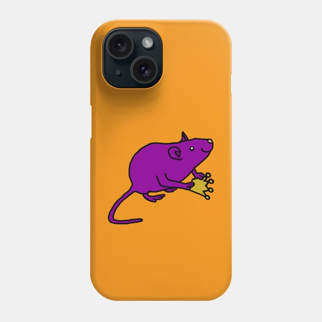 Purple Rat Holding a Crown Phone Case by ellenhenryart