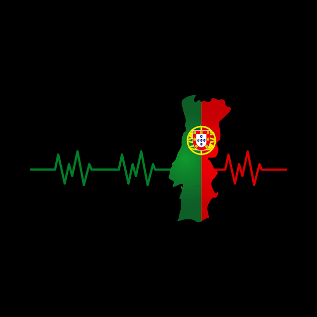 Portugal Heartbeat Flag Pulse Portuguese by Foxxy Merch