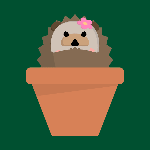 Hedgepot: hedgehog succulent in a pot by Darquill T-Shirts