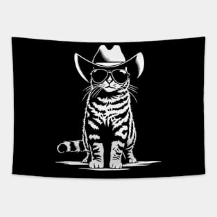 Cat Cowboy Cowgirl Country Western Funny Cat Tapestry