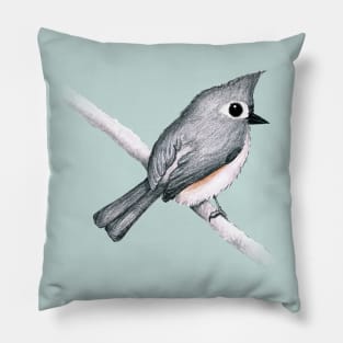 Tufted titmouse Pillow