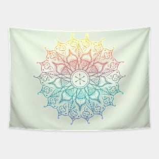 Rainbow Mandala Tapestry