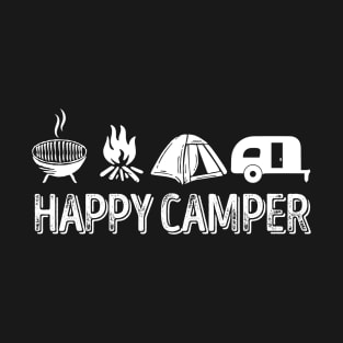 'Happy Camper Fire' Cool Camping Gift T-Shirt