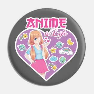 Anime is Life Pin