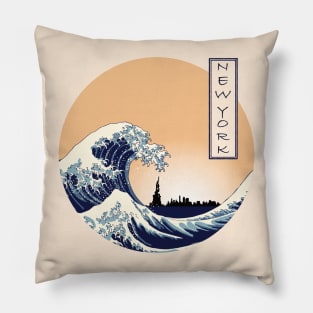 Great Wave off New York Pillow