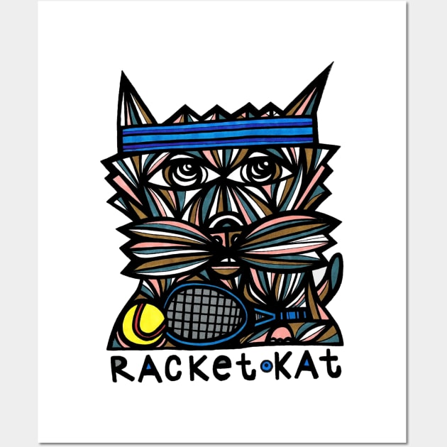 "Racket Kat" Wall Art by The BuddaKats