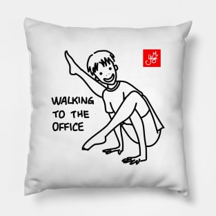 WALKING TO THE OFFICE (YOGA) Pillow