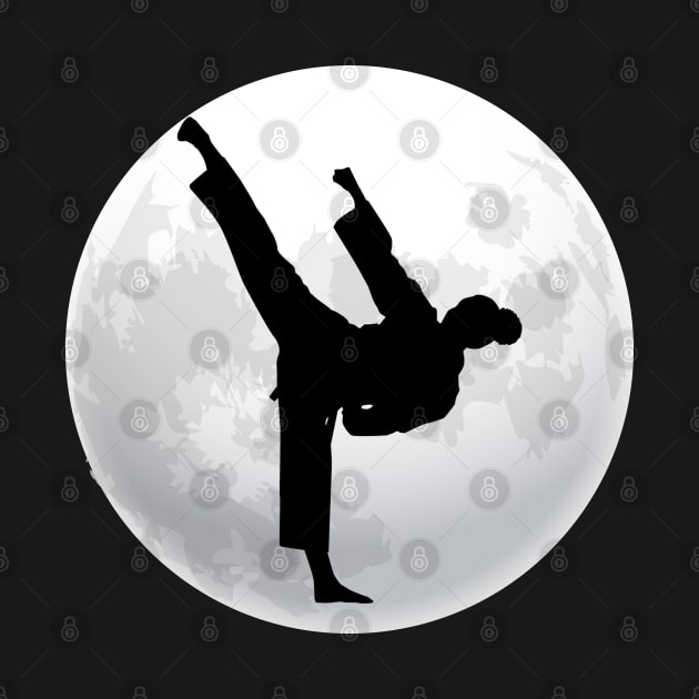 Taekwondo Girl Kicking In The Moon by TeddyTees