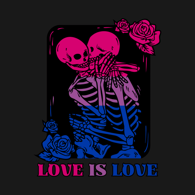 Love Is Love - Skeleton Bisexual Couple by Kawaii N Spice