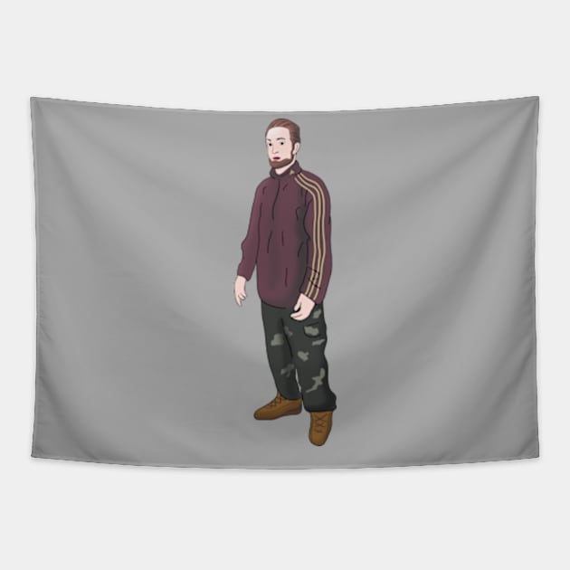 Tracksuit Rob Standing in the Kitchen Meme Tapestry by Barnyardy