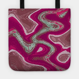 Abstract Red Waves Tote