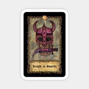 Knight Of Swords. Eternal Bones Tarot (Colorful) design. Magnet