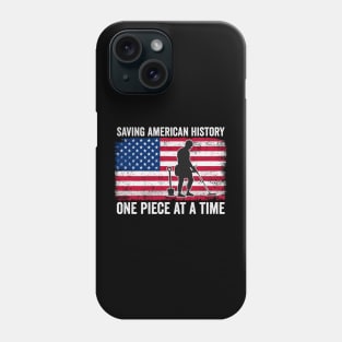 Metal Detecting USA Funny Metal Detector American Flag Phone Case