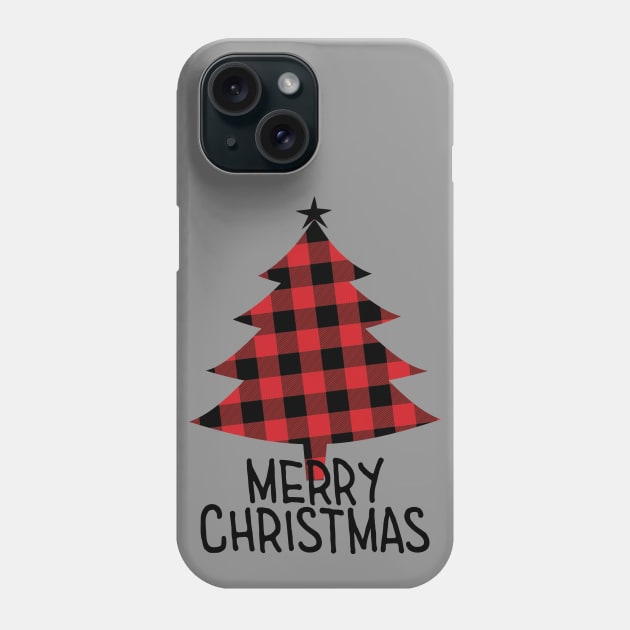 Merry Christmas Tree design, Plaid, Checkered, Christmas Shirt Phone Case by ABcreative