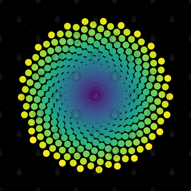 Dot Mandala | Light Peacock Yellow Red Blue by aRtVerse