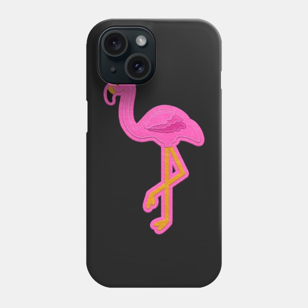 Pink Flamingo Felt Look with Stitching | Cherie's Art(c)2020 Phone Case by CheriesArt