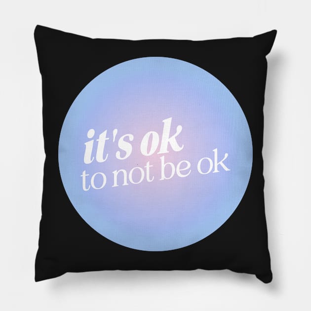 Mental Health Positive Quote Lavender Pink Aura Pillow by mystikwhale