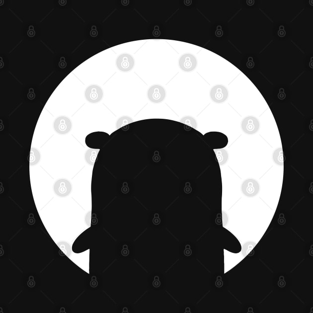 Golang Gopher White Silhouette by clgtart