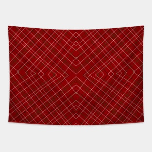 Deep Holiday Plaid Tapestry