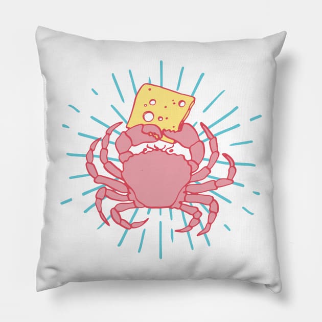 Mighty cheese crab Pillow by Rigipedia