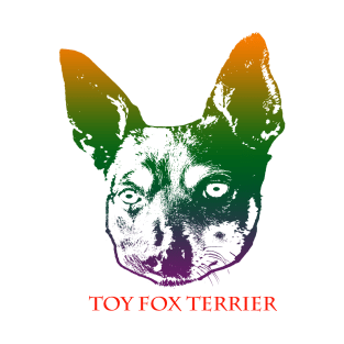 The toy fox terrier head is Violet, Green, Orange T-Shirt