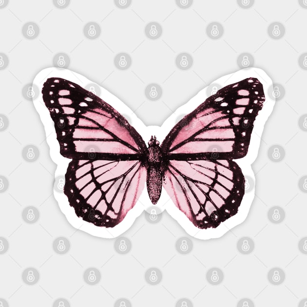 Monarch Butterfly Pink Dream Magnet by Trippycollage