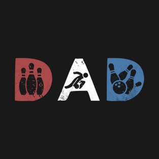 Bowling Dad Retro Father Perfect for Dads Vintage Bowler T-Shirt