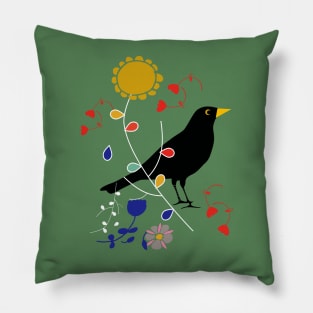 Black Bird Pillow