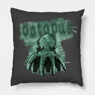 green tint cartoon style octopus Pillow