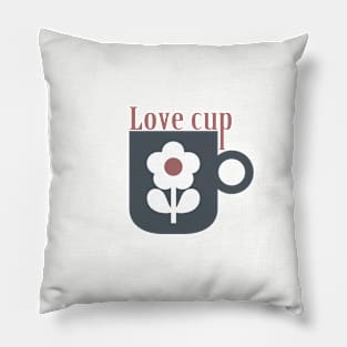 Cup Love and Flower Pillow