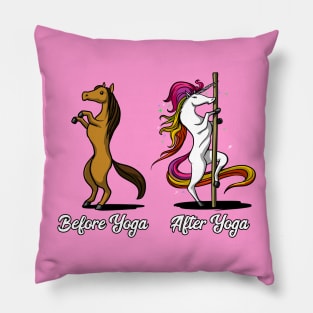 Unicorn Before And After Yoga Pole Dancing Pillow