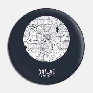 Dallas, Texas, USA City Map - Full Moon Pin