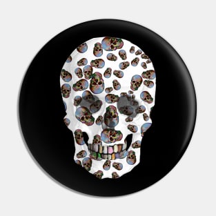 Happy Skull Pattern (white) Pin