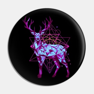 Geometric Deer Pin