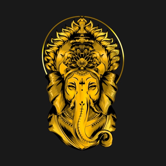 Gold Ganesha by Robarts