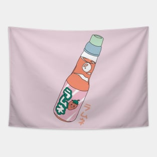 Kawaii Strawberry Soda Drink Tapestry