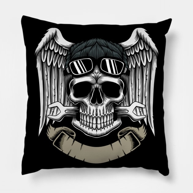 Mechanic Skull Pillow by be yourself. design