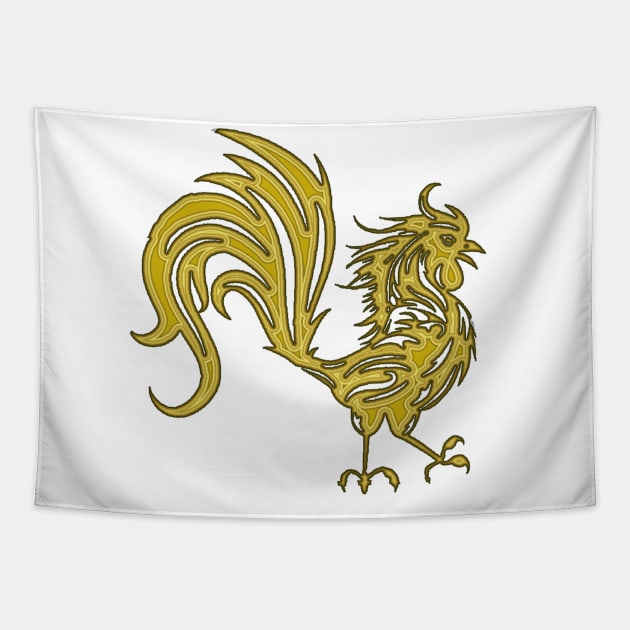 1981-1982, Golden Rooster Chinese Zodiac Emblem Tapestry by Sir Toneth