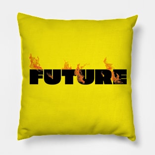 Burning Future (Black) Pillow