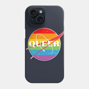 NASA/QUEER Rainbow  Logo Tribute/Parody Design Phone Case