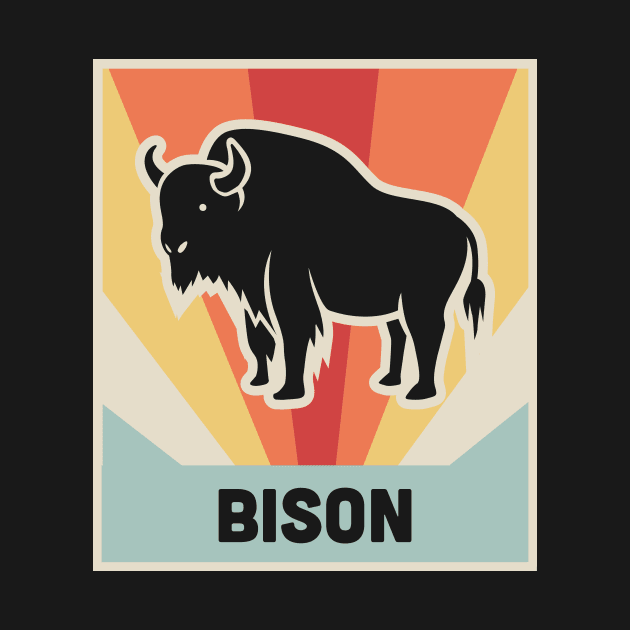 BISON - Vintage 70s Style Poster by MeatMan